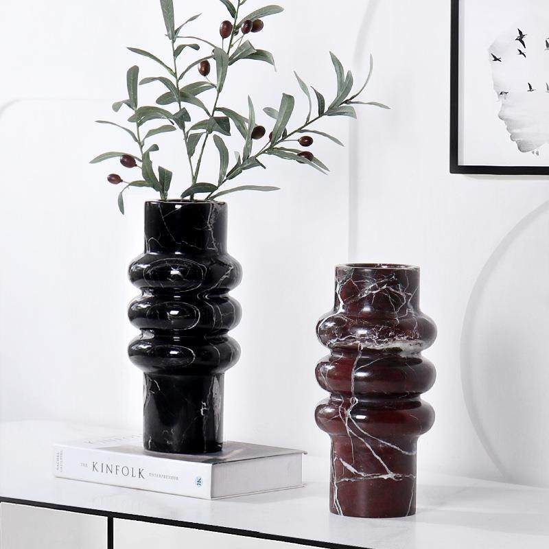 现代轻奢创意柜大理石头花器花HP047瓶餐桌边柜摆件板间样床装饰,淘宝优惠券,粉丝福利购,淘宝优惠卷