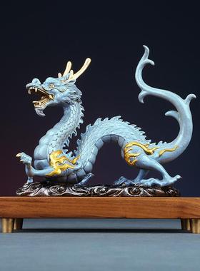 品黄行铜龙天下摆件生肖龙开业B-C1105家居玄关视柜店铺电前台商