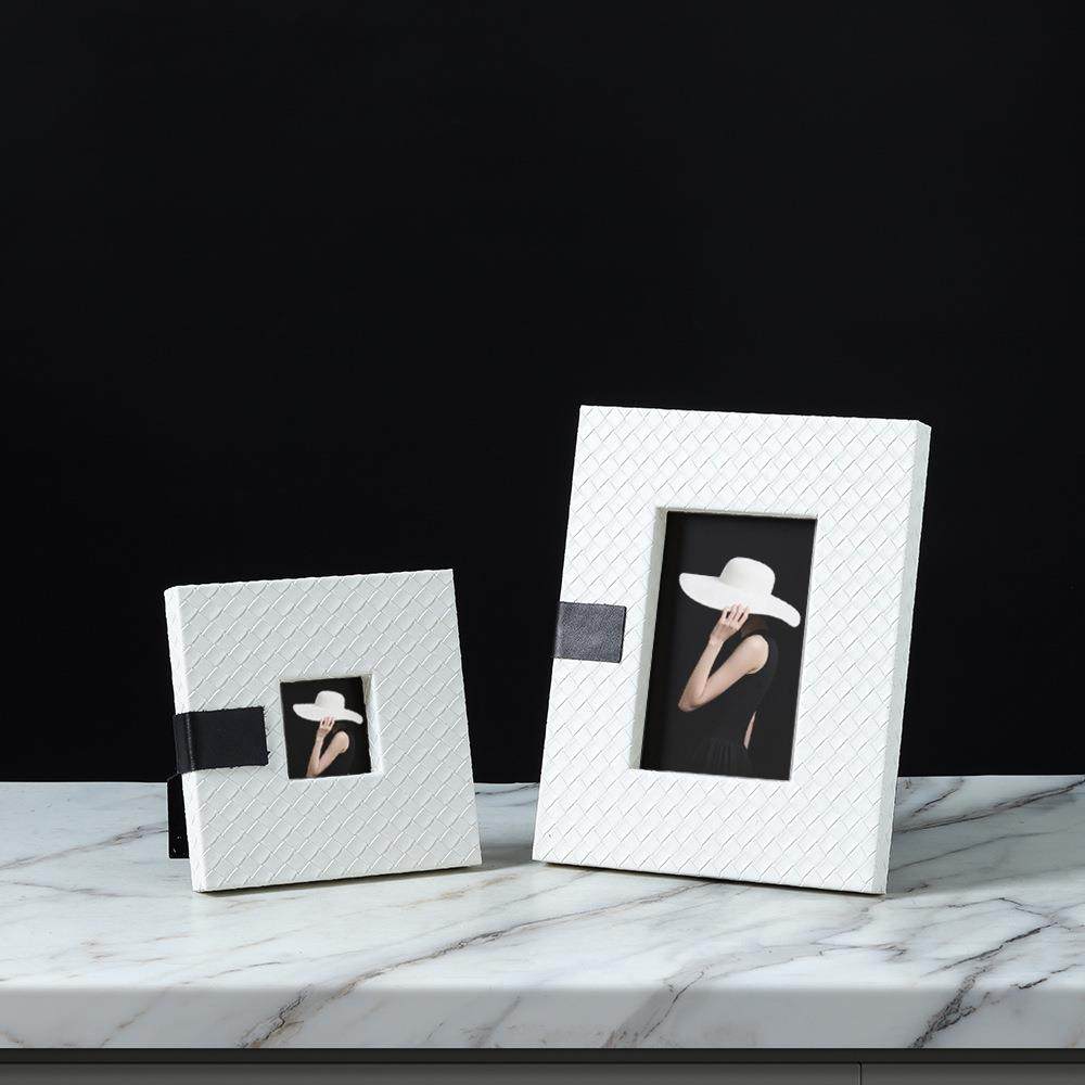 编高档皮革相框画框摆台摆件无床柜书桌电视柜织桌面家头居饰品用,淘宝优惠券,粉丝福利购,淘宝优惠卷