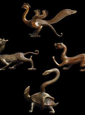 铜四兽青龙白虎朱大雀玄武客厅装饰工艺灵兽开业四神MNZ礼品摆件