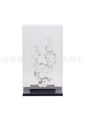 创意新中式现代652.653.透明罩子红太色湖石件摆客厅茶几书桌关玄