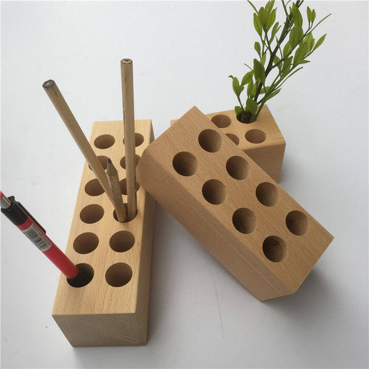笔筒实木钢笔木制笔架子工具架木质笔托笔插花插两用笔搁创意笔座,淘宝优惠券,粉丝福利购,淘宝优惠卷