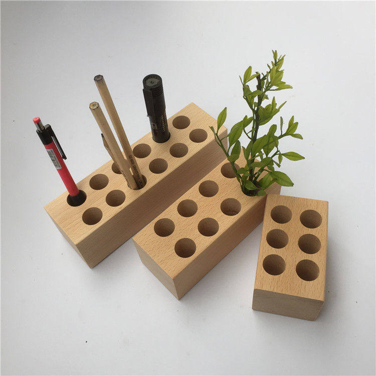 笔筒实木钢笔木制笔架子工具架木质笔托笔插花插两用笔搁创意笔座,淘宝优惠券,粉丝福利购,淘宝优惠卷