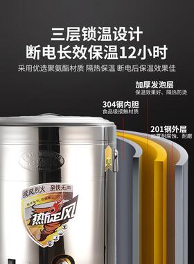 九鼎王煮面桶商用汤面炉熬汤桶燃气304不锈钢热旋风平底带风机3C