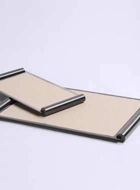 现代简约棕色灰色金属皮质方形托盘样板间售楼处客厅餐厅收纳摆件