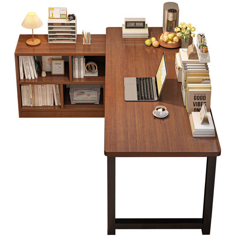 电脑桌台式书架一A85体式转用角学习写字工作台家L型靠拐角办墙公 - 图3