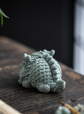 青砂石国潮风祥瑞神龙萌趴生肖龙家居桌面客厅装饰摆件鱼缸造景