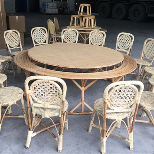 云南傣族纯手工藤蔑餐桌竹编饭桌傣味餐厅装饰阳台榻榻米茶几桌子