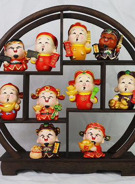 五路财神爷摆件办公室博古架店铺装饰品招财家居礼品玄关酒柜开业