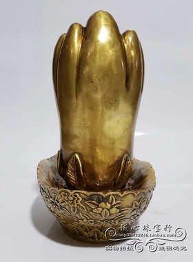 纯铜捞钱手聚宝盆摆件招财家居礼品铜店铺佛手旺办公室开业财