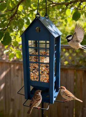 新器悬挂喂鸟喂鸟餐具庭院鸟金属INI喂款鸟器蜂补食器铁艺鸟屋装