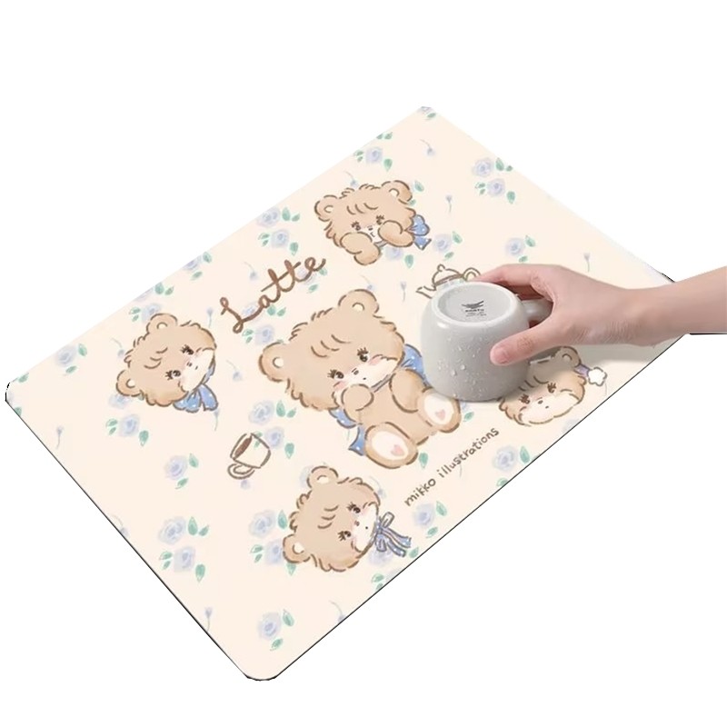 可爱硅藻泥厨房台面沥水垫洗手台吸水垫洗碗池旁防水防滑垫隔热垫,淘宝优惠券,粉丝福利购,淘宝优惠卷