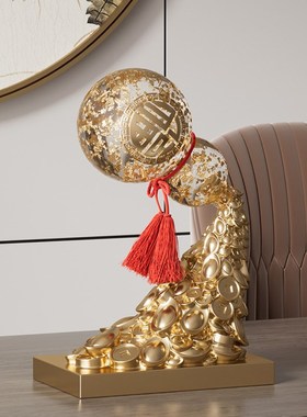 葫芦摆件招财高级感办公室乔迁礼物新中式轻奢客厅玄关酒柜装饰品