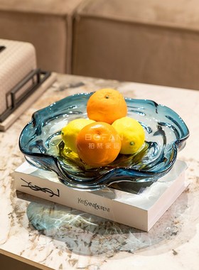 柏梵轻奢琉璃水果盘客厅茶几摆件艺术样板间餐桌收纳桌面装饰摆设