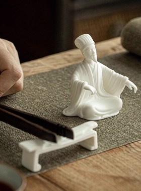 新中式陶瓷琴棋书画禅意小人物摆件客厅玄关办公桌书房家居装装品