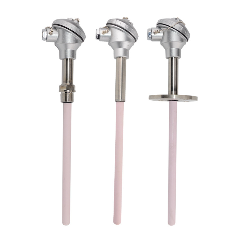 S型铂铑热电偶WRP-130法兰安装式温度传感器刚玉管耐高温0-1600度 - 图2