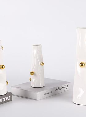 现WZG代奢轻样板房间插干花瓶创意楼术装饰品珠点花器艺桌面售处