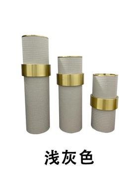 源头厂家新款样板房间客厅金皮革属花CPN017几瓶金色环花器摆件设
