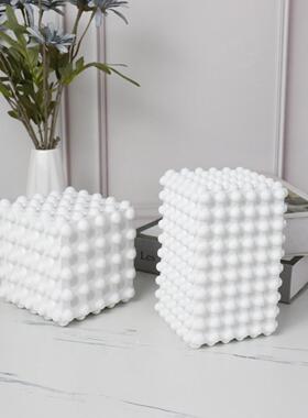 现代极波简软装家样板房售居楼柜乳胶方块处客厅玄关电视白色点几