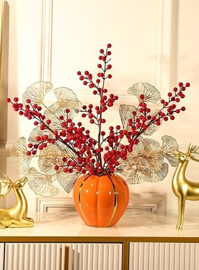 现代轻奢高档陶瓷花瓶摆件客厅电视柜玄关干花R插花创意餐桌装饰