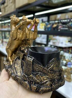 祝球形底座万长城马到里成功BJI生肖马福办公室桌面装饰品摆件