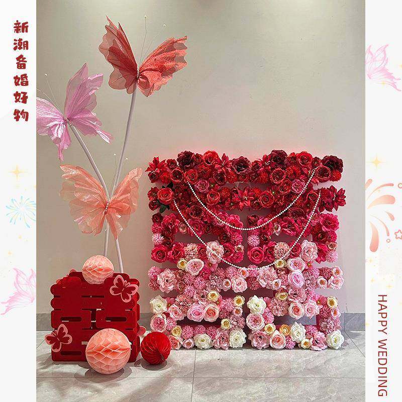 结婚装DIY仿花束立体真仿真花立喜字摆件订婚礼布饰置婚房囍字路,淘宝优惠券,粉丝福利购,淘宝优惠卷