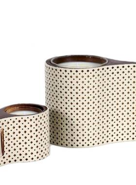 简约皮革镂空薰蜡YCL烛样板现间香售楼处卧室餐桌代氛围软装陈列