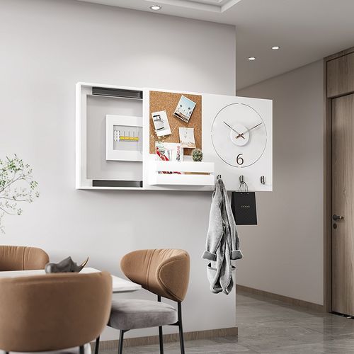 2024新款实木电表箱装饰画钟表现代配电箱挂钟遮挡时钟弱电盒带钟 - 图0