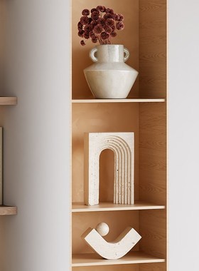 日系侘寂风酒店民宿摆件客厅壁龛开放格艺术高级感复古陶瓷装饰品