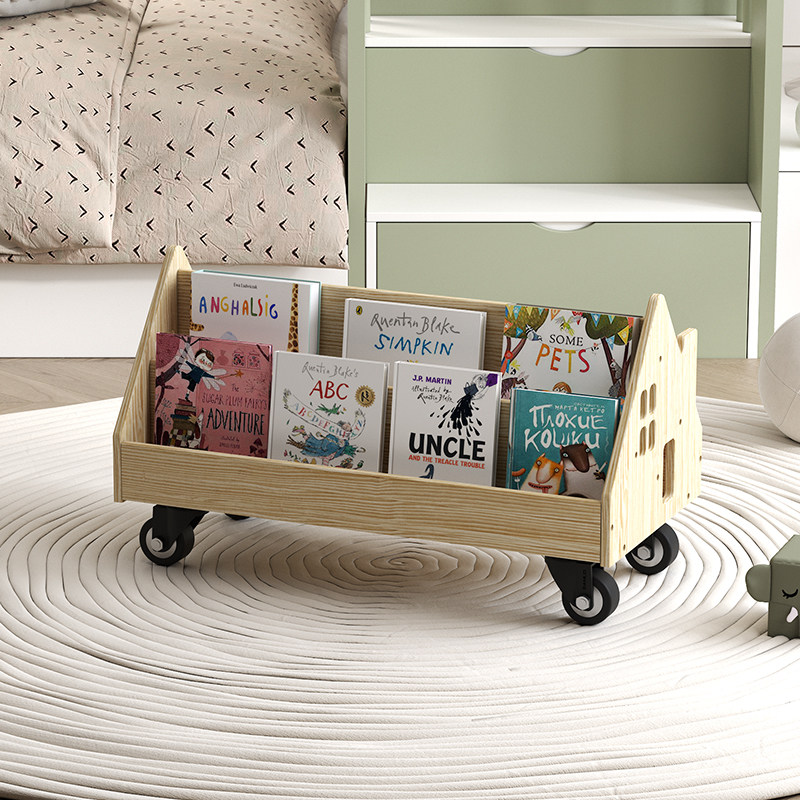 实木多层绘本架儿童书架自由组合 带轮子收纳展示置物柜 家用神器,淘宝优惠券,粉丝福利购,淘宝优惠卷
