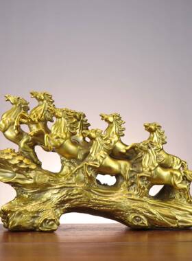 铜马八骏雄风马摆式件中客厅公AZP室酒柜子摆件装饰铜八办马