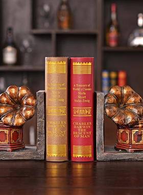 美式复古怀家旧风格暗红色留书档声居软机装橱窗装饰w8000-25工艺