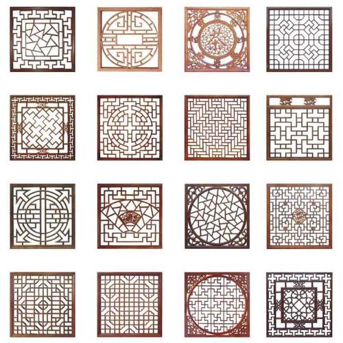 东阳木雕中式空仿古吊顶001雕花镂隔断屏门窗门实木风格子栅挂花 - 图2
