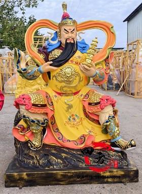 托塔李天王神像 李靖元帅陈塘关总兵树脂玻璃钢坐像站像铜像定制