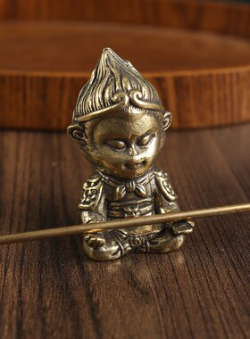 纯黄铜齐天大圣孙悟空车载汽车内饰高级车摆件男士高档中控台挂饰