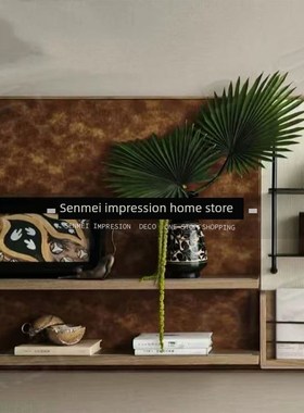 现代中古样板间售楼处书房书柜装饰画书籍组合搭配软装饰品摆件