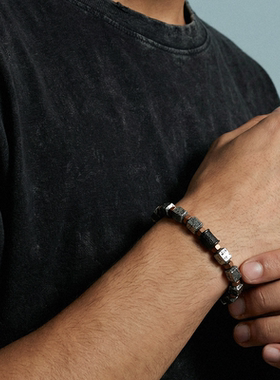 Zippo/之宝地心探险手链火山石男士天然石手串小众设计高级感简约