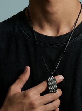 Zippo/之宝夜行无事牌项链男士军牌吊牌配饰高级小众简约百搭挂饰