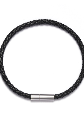 Zippo/之宝编织手绳男士皮绳手链磁吸手环高级感简约情侣男生礼物