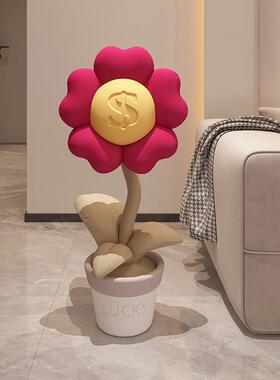 春染有钱花客落地摆件厅发电视柜旁家沙居装饰品招财乔迁NOZ开业