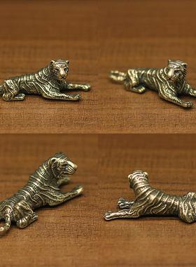 古中式复黄铜实心迷你12生鼠牛虎兔龙蛇马羊猴BBI鸡狗饰猪小装肖