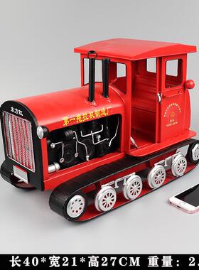 东方红54式拖装拉机属模型摆件铁艺推土机饰工艺品金拖拉机推窗陈
