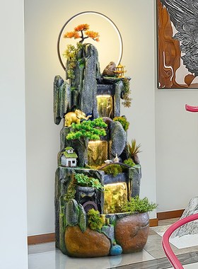 客厅假山流水喷泉摆件循环水系景观办公室玄关装饰生财招财风水轮