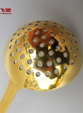 加厚铜漏勺汤勺厨房用具餐具紫铜黄铜雕花火锅店汤勺漏勺饭勺子