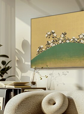 铃木其一 白椿 新中式书房茶馆卧室床头装饰画民宿日式风壁画挂画