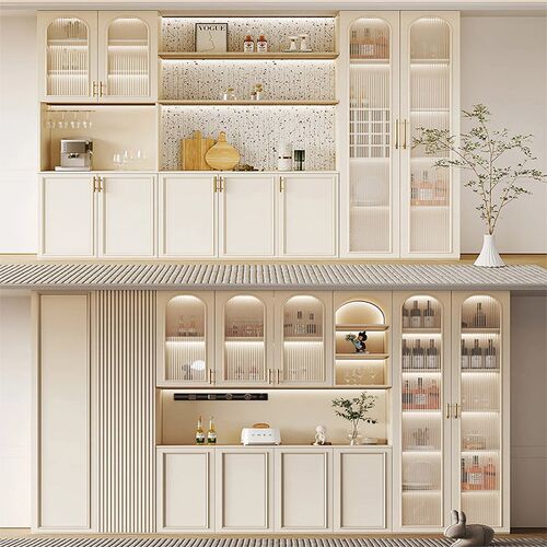 合肥全屋定制工厂法式奶油风餐边柜梳妆台衣帽间家具环保板材衣柜 - 图2
