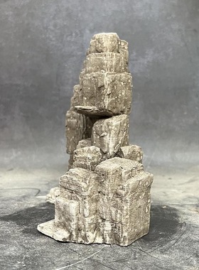 冬官手作 鱼缸造景家居摆件布景微景观废墟叠石假山石山水泥