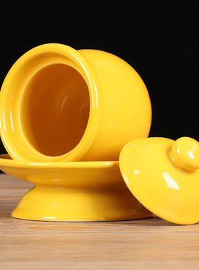 陶瓷供水杯堂前供杯纯黄家用室内招财茶杯酒杯供水杯贡品摆件用品