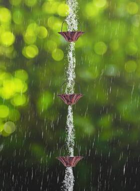 意WM-PSL金属复古链挂件排水雨槽下水口五金件室外花屋园檐创装饰