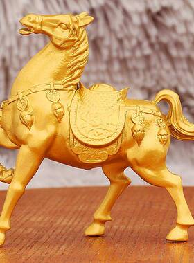 桌金色马上发小财Y1238摆件家居面工艺品马成功生肖马合到金金属
